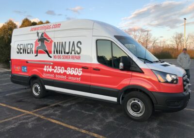 Sewer Ninjas commercial vehicle wrap by Optimum Signs in Milwaukee