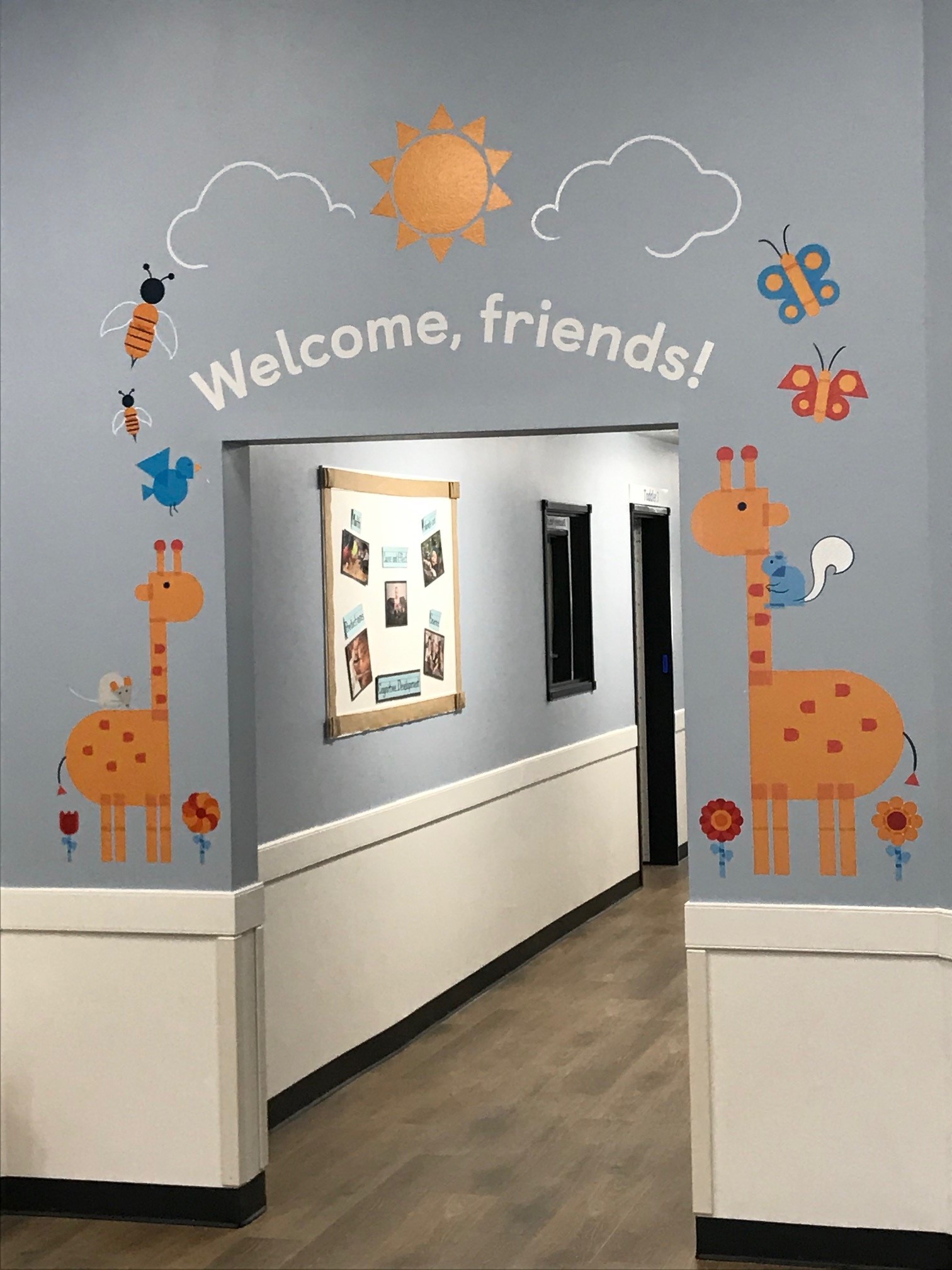 Welcome Friends Wall Graphics Made By Optimum Signs in Milwaukee