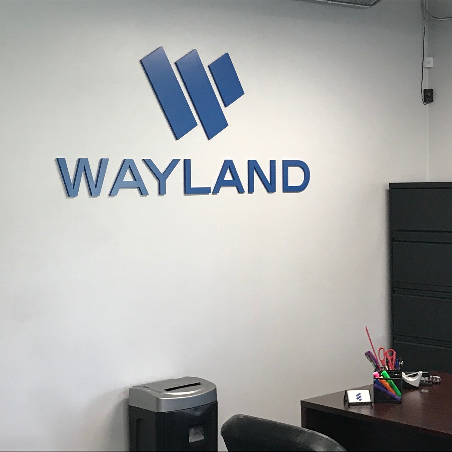 Wayland Lobby Signs Made by Optimum Signs in Milwaukee